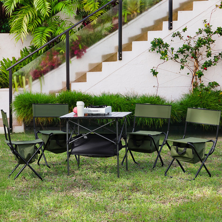 Portable folding table and best sale chair set